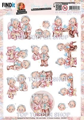 Coffee - Young at Heart  Die Cut Decoupage Sheet Yvonne Creations Push Out SB10839