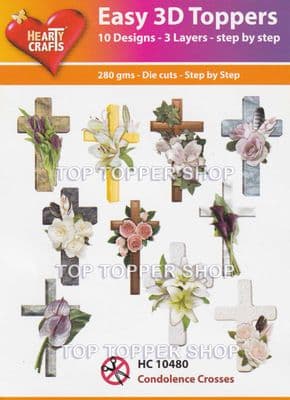 Condolence Crosses 10 Easy 3d Die Cut Decoupage Toppers Hearty Crafts HC10480