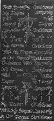 Condolences Black Peel Off Stickers Doodey 2773