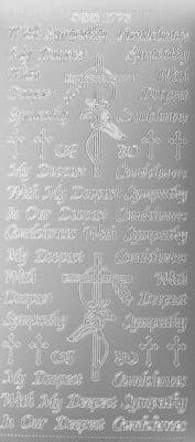 Condolences Silver Peel Off Stickers Doodey 2773