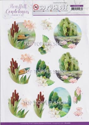 Condolences Weeping Willow Die Cut Decoupage Sheet Jeanine's Art Push Out SB10666