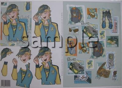 COOL BOY DECOUPAGE SHEET JALEKRO 99017/02