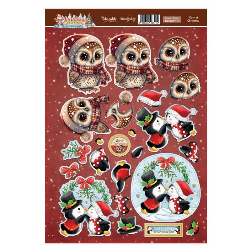 Cosy at Christmas Hunkydory Christmas is Coming Die Cut Decoupage