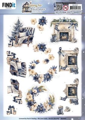 Cosy Christmas Die Cut Decoupage Sheet Berrie's Beauties Push Out SB10969