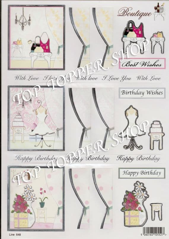 CRAFT UK 648 BOUTIQUE DIE CUT DECOUPAGE Purses