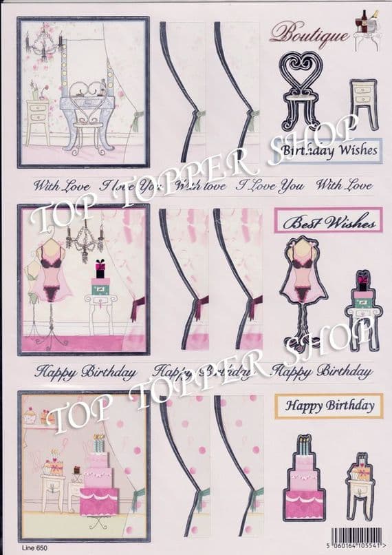 CRAFT UK 650 BOUTIQUE DIE CUT DECOUPAGE