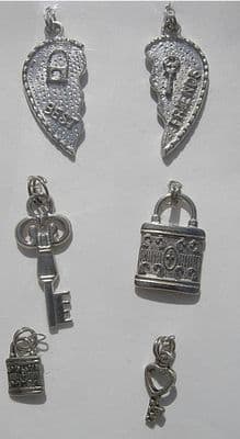 CRAFTY BITZ CHARMS PADLOCK & KEYS mt90