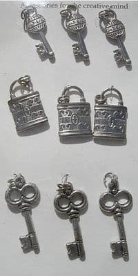 CRAFTY BITZ CHARMS PADLOCK & KEYS mt95