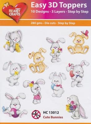 Cute Bunnies 10 Easy 3d Die Cut Decoupage Toppers Hearty Crafts HC13012