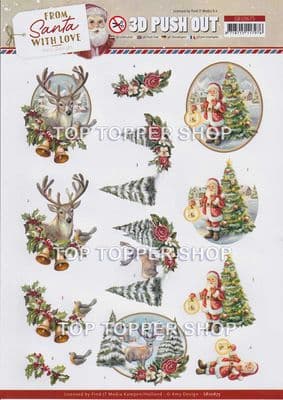 Deer Die Cut Decoupage Sheet Christmas From Santa With Love Amy Design Push Out SB10675
