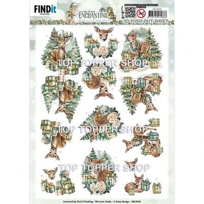 Deer - Enchanting Christmas  Die Cut Decoupage Sheet Amy Design Push Out SB10942