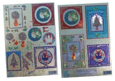 DIE CUT DUFEX CHRISTMAS DECOUPAGE TREES & WREATHS TWIN PACK 857