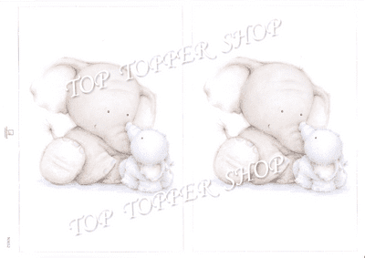 DIE CUT  TOPPERS BABY ELEPHANT 3652 RED HOT BED