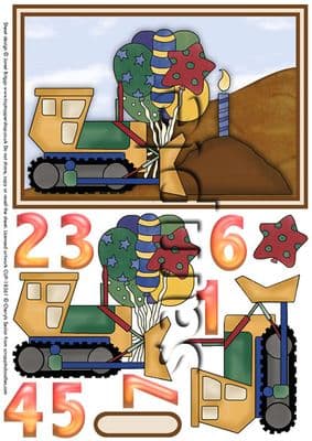 Digger / Dumper Truck Decoupage Printed Sheet 296