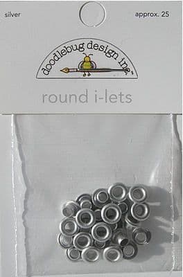 DOODLEBUG 25 I-LETS SILVER EYELETS