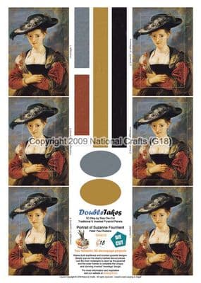 DOUBLETAKES - PORTRAIT OF SUZANNE FOURMENT - DIE CUT DECOUPAGE & INVERTED G18