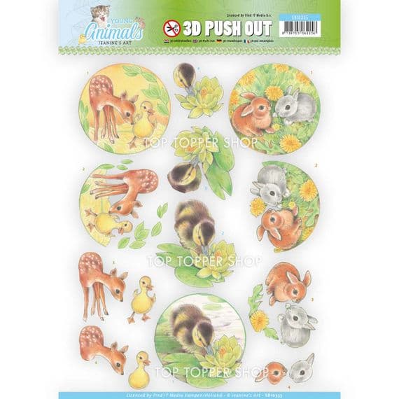 Duckling & Rabbits Die Cut Decoupage Sheet Jeanine's Art Push Out SB10335