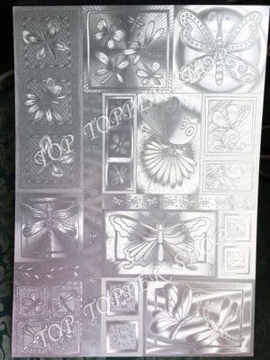 DUFEX CARD TOPPERS SILVER BUTTERFLIES