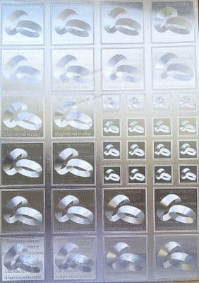 DUFEX CARD TOPPERS SILVER WEDDING RING MOTIFS