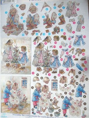 DUFEX DIE CUT DECOUPAGE SHEET CHRISTMAS PAINTBOX POPPETS 12