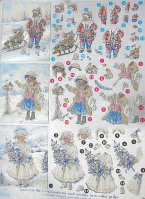 DUFEX DIE CUT DECOUPAGE SHEET CHRISTMAS PAINTBOX POPPETS 15