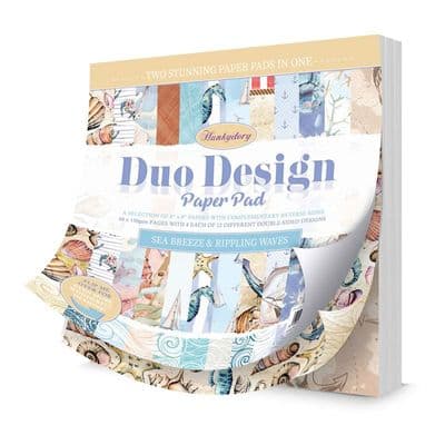 Duo Design 8x8 Paper Pad - 48 Sheets Sea Breeze & Rippling Waves Hunkydory