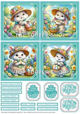 Easter Bunny Card Toppers  TTSTOP38