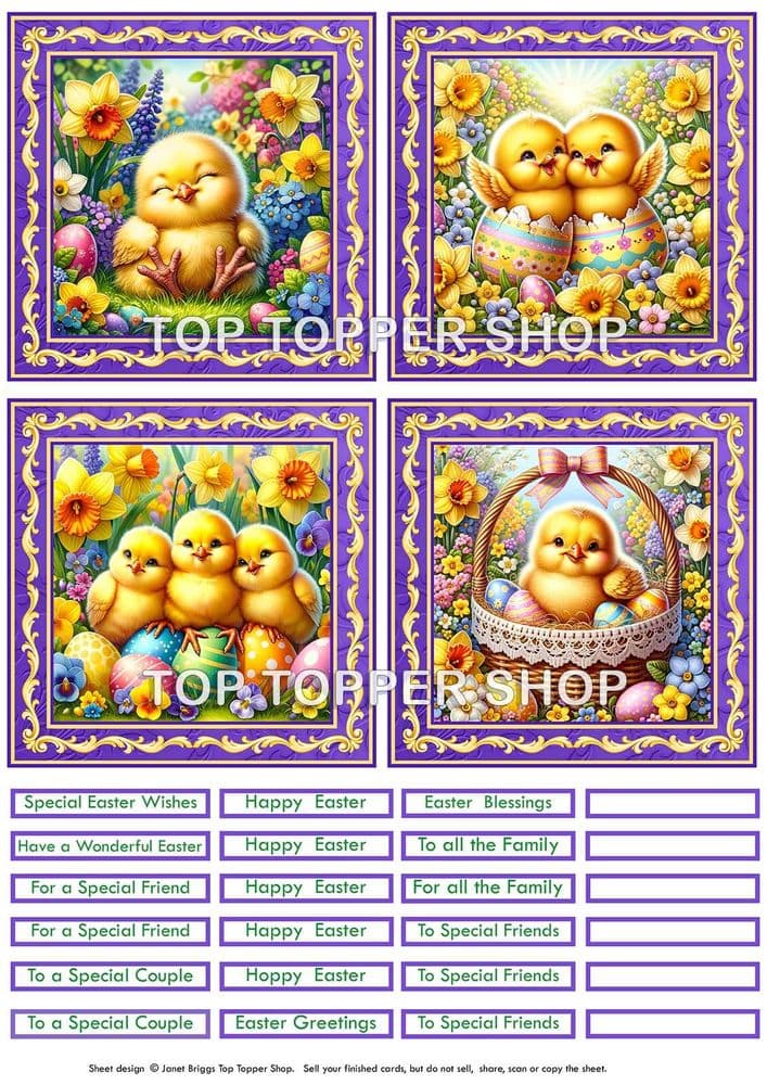Easter Chicks Card Toppers TTSTOP39