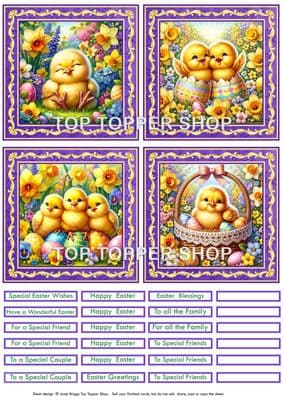 Easter Chicks  Card Toppers  TTSTOP39