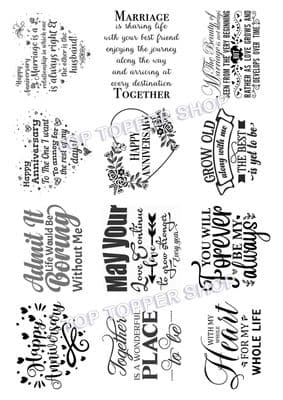 Easy Peel Off Transparent Stickers Anniversary Verses Choose Matt or Gloss A1