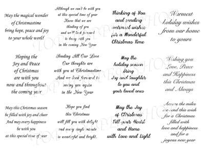 Easy Peel Off Transparent Stickers Christmas Verses Choose Colour & Finish C2