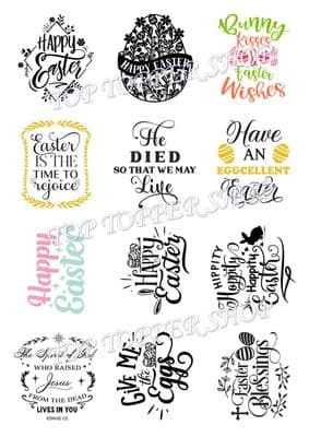 Easy Peel Off Transparent Stickers Easter Sentiments Choose Matt or Gloss E1
