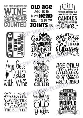 Easy Peel Off Transparent Stickers Funny Age Verses Choose Matt or Gloss B5