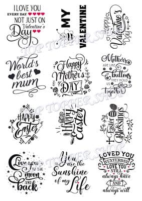 Easy Peel Off Transparent Stickers Spring Mix Sentiments Choose Matt or Gloss SP1