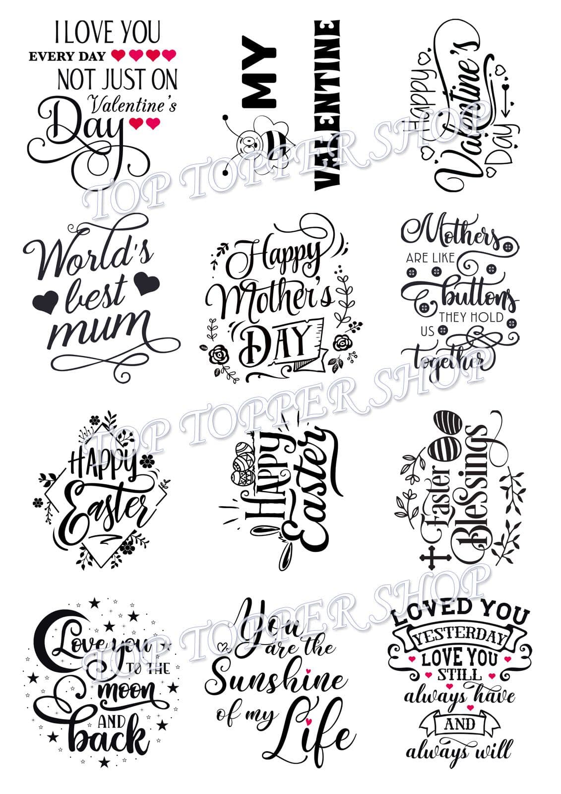 Transparent Sentiment Easy Peel Off Transparent Stickers Spring Mix Sentiments Choose Matt or ...