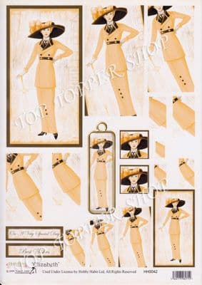 EDWARDIAN LADIES NANCY WATT STACKER DECOUPAGE SHEET HH0042 ELIZABETH