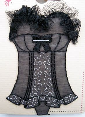 EMBROIDERED APPLIQUE MOTIF - BLACK BASQUE