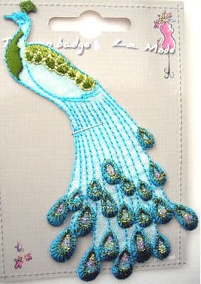 EMBROIDERED APPLIQUE MOTIF - PEACOCK