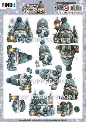 Emerald Gnomie Holidays Christmas Die Cut Decoupage Sheet Yvonne Creations Push Out SB11050