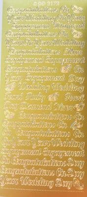 Engagement Wedding Mix Gold Peel Off Stickers Doodey 2172