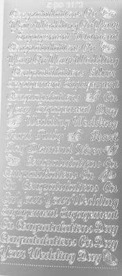 Engagement Wedding Mix Silver Peel Off Stickers Doodey 2172