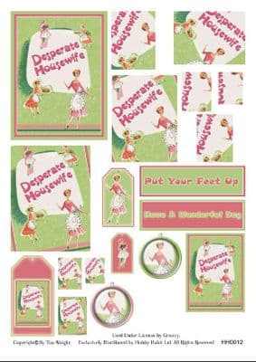 FABULOUS FIFTIES TIM WRIGHT STACKER DECOUPAGE SHEET HH0012