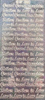 Family Grand & In-Law  Holographic Smoke Peel Off Stickers Doodey DD2264