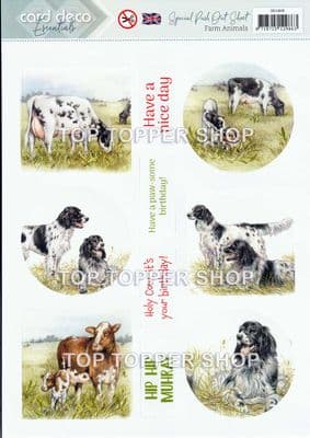 Farm Animals  A4 Die Cut Card Toppers Card Deco Push Out SB10808