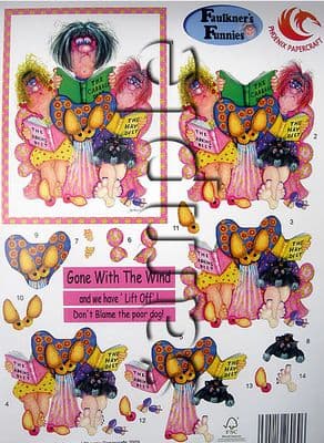 FAULKNER'S FUNNIES - GONE WITH THE WIND decoupage sheet 01