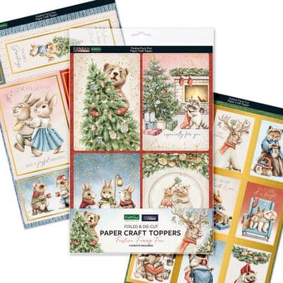 Festive Furry Fun - Kanban Crafts Foiled Paper Craft Toppers 3 sheets
