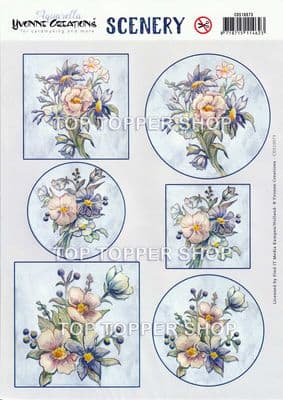 Field Flowers  A4 Die Cut Card Toppers Yvonne Creations Push Out CDS10073