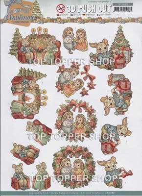 Fireplace Die Cut Decoupage Sheet A Gift For Christmas Yvonne Creations Push Out SB10688