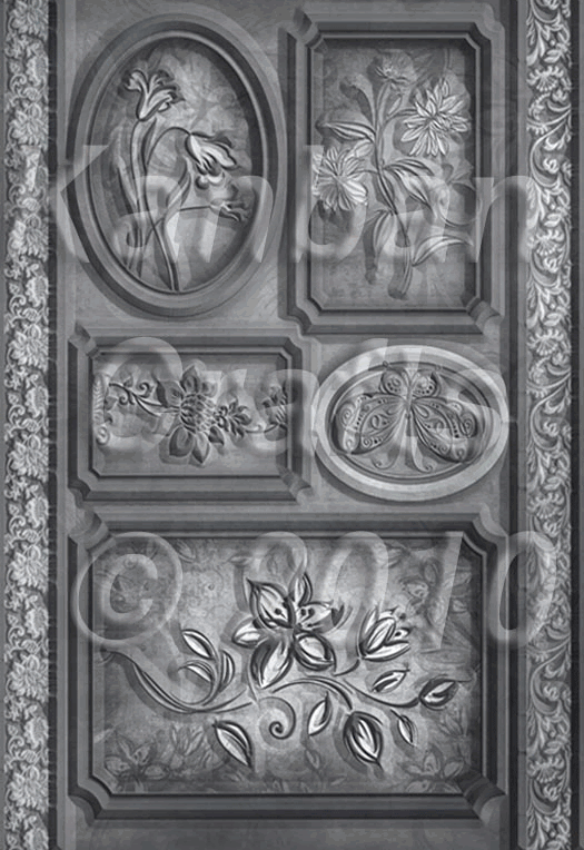 FLORAL BLACK ENAMEL GLAZED DIECUT CARD TOPPERS KANBAN 9673