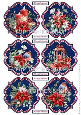 Floral Decor - Christmas Toppers for Card Making 290gsm TTSTOPX9